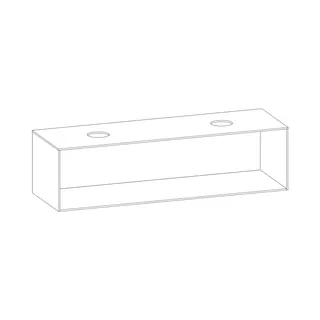 SCALIDO-Konsolenplatte m. Rahmen f Waschtisch US 1622x430x510mm 2 Ausschnitte Farbvar. G