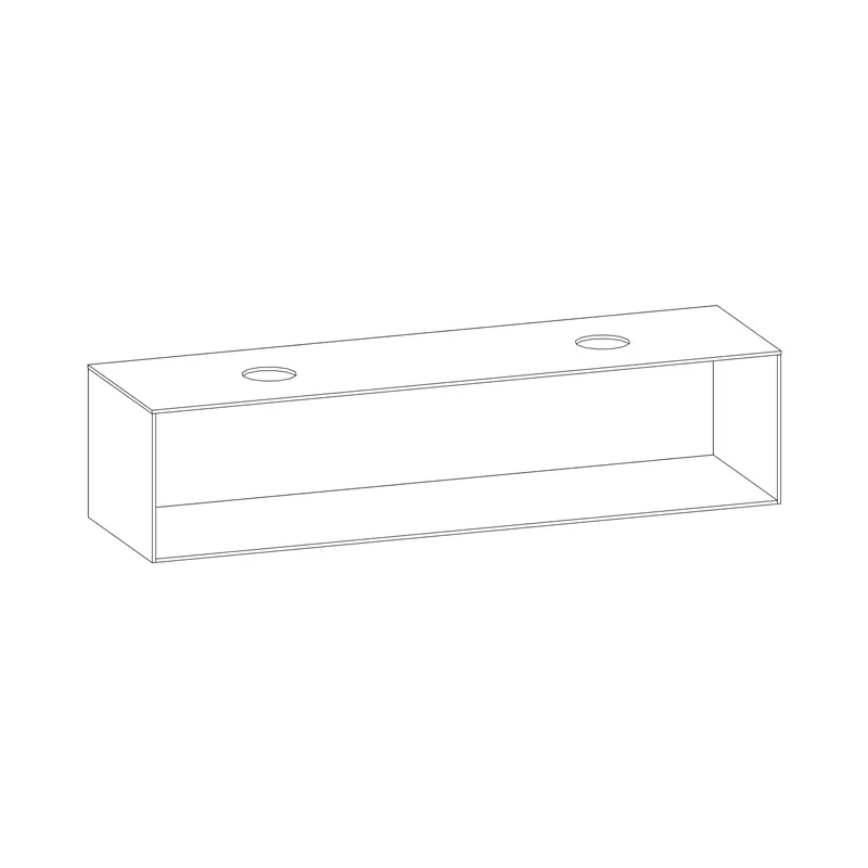 SCALIDO-Konsolenplatte m. Rahmen f Waschtisch US 1822x430x510mm 2 Ausschnitte Farbvar. G