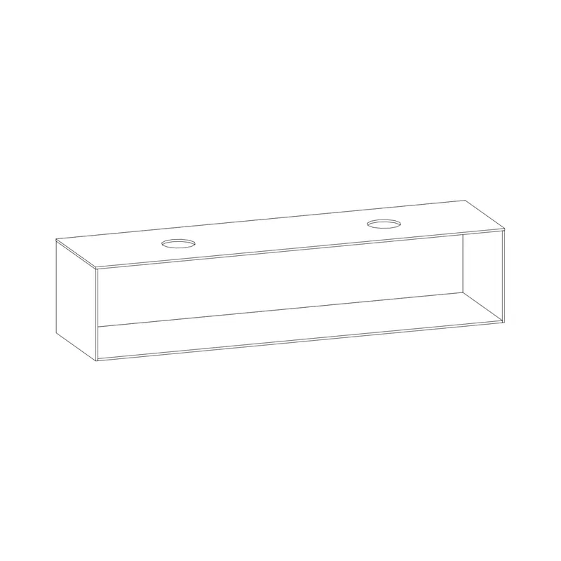 SCALIDO-Konsolenplatte m. Rahmen f Waschtisch US 1922x430x510mm 2 Ausschnitte Farbvar. L