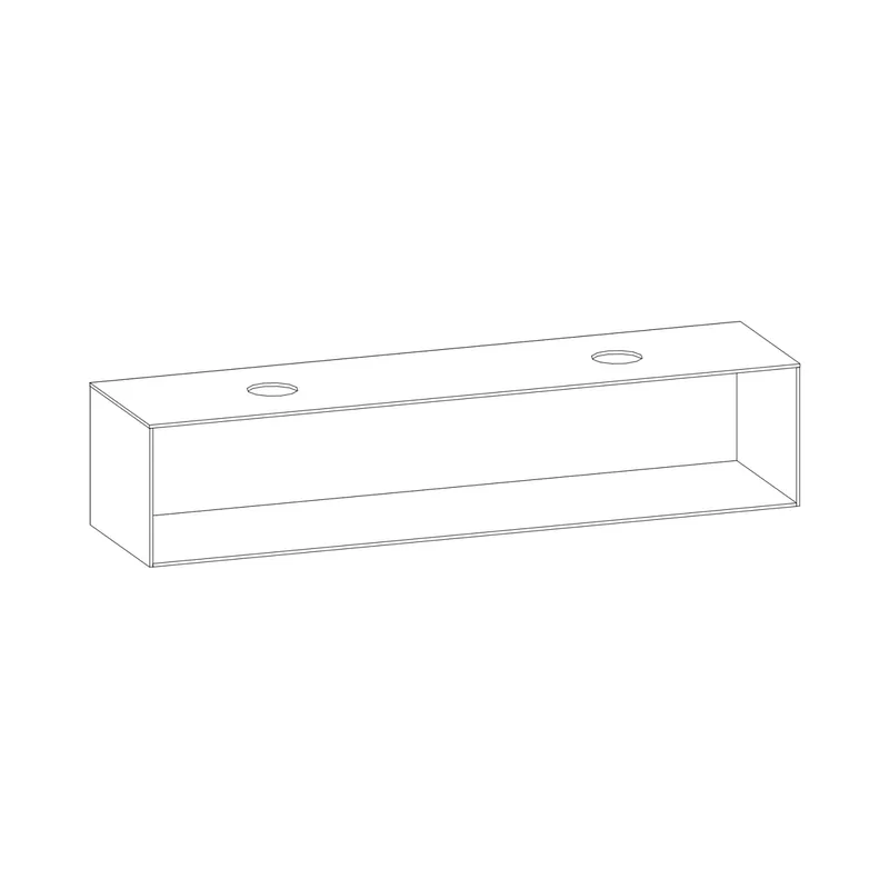 SCALIDO-Konsolenplatte m. Rahmen f Waschtisch US 2022x430x510mm 2 Ausschnitte Farbvar. L