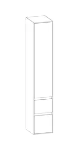 SCALIDO-Hochschrank zu KP 320x1790x350mm 1 Tür links 2 Auszüge Farbvariante G/L/G