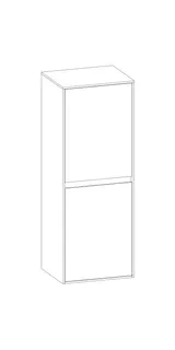 SCALIDO-Mittelschrank KP 420x1130x350mm 2 Türen rechts Farbvariante G/L/G