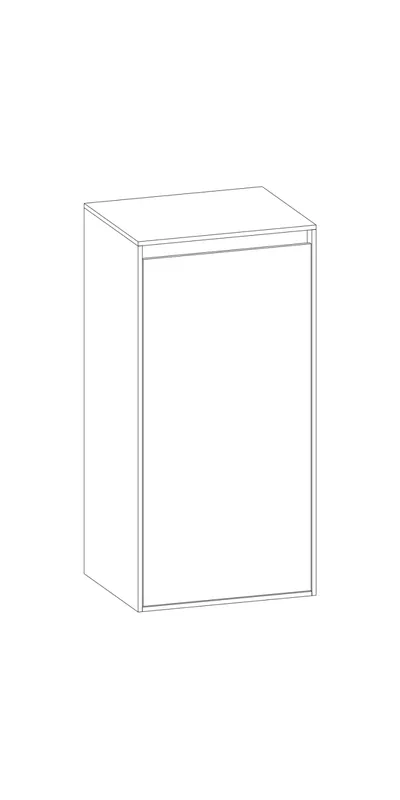 SCALIDO-Mittelschrank KP 420x850x350mm 1 Tür rechts Farbvariant L/L/L
