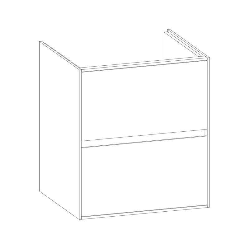 SCALIDO-Waschtisch-Unterschrank für Waschtisch SLIM 600 590x660x490mm 2 Auszüge Farbvar. W/L/L