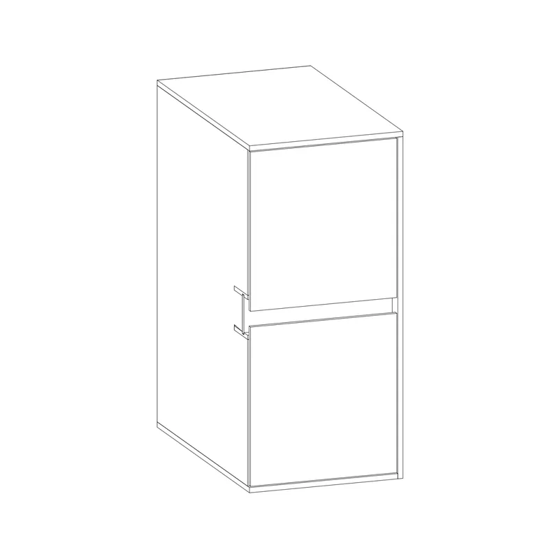 SCALIDO-Unterschrank SLIM Wange rechts 300x660x490mm 2 Auszüge Farbvar. L/W/L