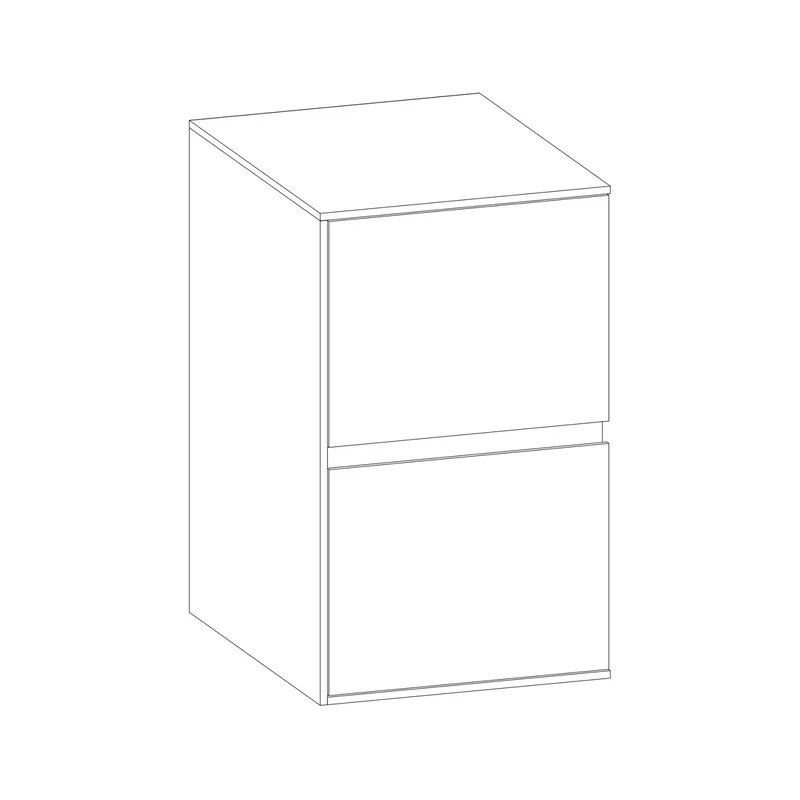 SCALIDO-Unterschrank SLIM Wange links 400x660x490mm 2 Auszüge Farbvar. L/W/L