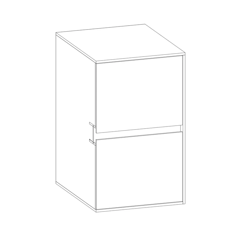 SCALIDO-Unterschrank SLIM Wange rechts 400x660x490mm 2 Auszüge Farbvar. L/G/L