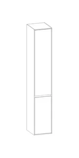 SCALIDO-Hochschrank SLIM 320x1830x350mm 2 Türen links 4 Glaseinl. Farbvar. G/L/G