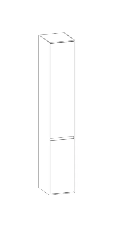 SCALIDO-Hochschrank SLIM 320x1830x350mm 2 Türen links 4 Glaseinl. Farbvar. W/L/L