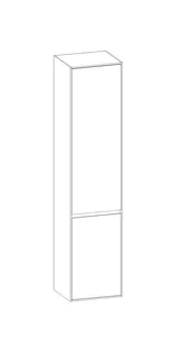 SCALIDO-Hochschrank SLIM 420x1830x350mm 2 Türen links 4 Glaseinl. Farbvar. L/W/L