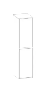 SCALIDO-Mittelschrank SLIM 320x1330x 350mm 2 Türen links Farbvariante L/W/L