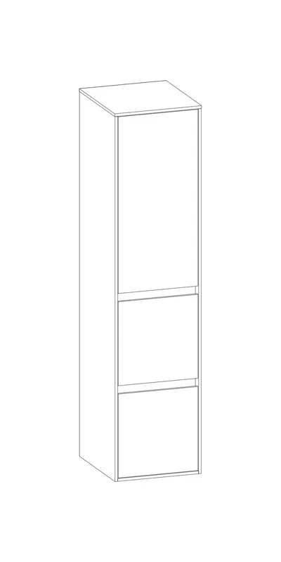 SCALIDO-Mittelschr. SLIM 320x1330x350mm Tür oben links 2 Auszüge Farbvar L/L/L