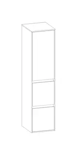 SCALIDO-Mittelschr. SLIM 320x1330x350mm Tür oben links 2 Auszüge Farbvar L/W/L