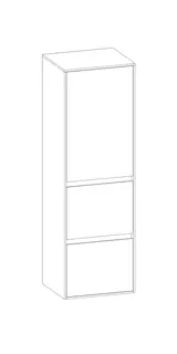 SCALIDO-Mittelschr. SLIM 420x1330x350mm Tür oben rechts 2 Auszüge Farbvar L/W/L
