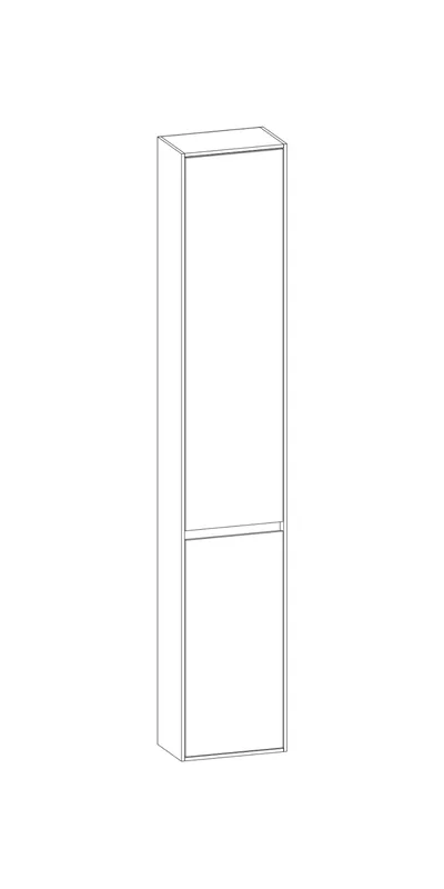 SCALIDO-Hochschrank komp. 320x1790x200mm 2 Türen rechts 4 Glaseinl Farbvar. L/W/L