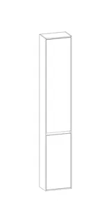 SCALIDO-Hochschrank komp. 320x1790x200mm 2 Türen rechts 4 Glaseinl Farbvar. L/W/L