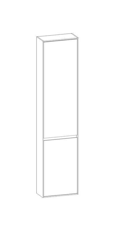SCALIDO-Hochschrank komp. 420x1790x200mm 2 Türen links 4 Glaseinl. Farbvar. L/L/L