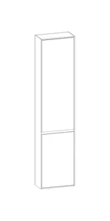SCALIDO-Hochschrank komp. 420x1790x200mm 2 Türen rechts 4 Glaseinl Farbvar. L/G/L