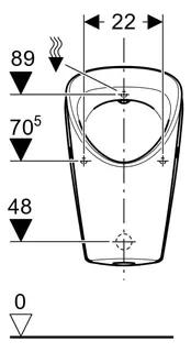 Geberit Renova S Urinal, Zulauf von hinten Abgang hinten od. unten, weiß – Bild 4