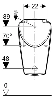 Geberit Renova S Urinal mit Deckel, Zul. hi. Abga hinten od. unten, weiß – Bild 4
