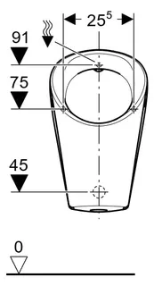 Geberit Renova M Urinal, Zulauf von hinten Abgang hinten od. unten, weiß – Bild 4