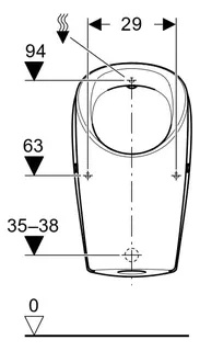 Geberit Renova L Urinal, Zulauf von hinten Abgang hinten od. unten, weiß – Bild 4