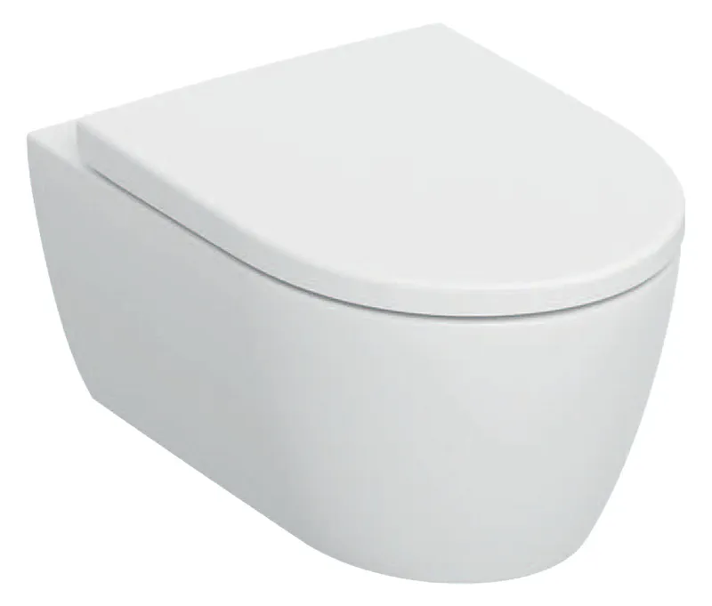 Geberit iCon Set WWC, Tiefsp., geschl. Form TurboFlush, WC-Sitz, T:53cm, weiß matt