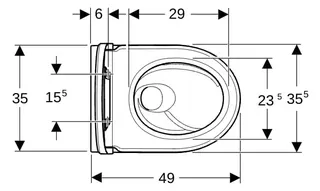 Geberit iCon Set WWC Tiefsp., verk., geschl. TurboFlush, m. WC-Sitz, T:49cm, weiß – Bild 4