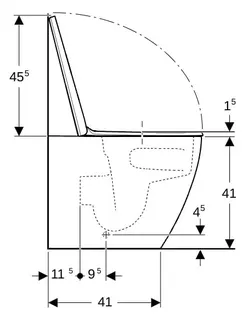 Geberit iCon Set SWC, Tiefsp., wandbündig geschl.,TurboFlush, WC-Sitz T:56cm, weiß – Bild 4