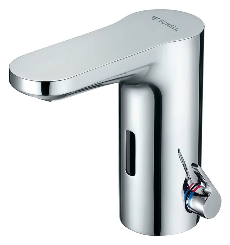 SCHELL Waschtisch-Arm. CELIS E2 HD-M, Elektron. Mischwasser, Steckernetzteil, chrom