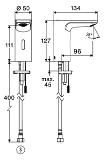 SCHELL Waschtisch-Arm. CELIS E2 HD-K, Elektron. Kaltwasser, ohne Stromversorgung, chrom – Bild 2
