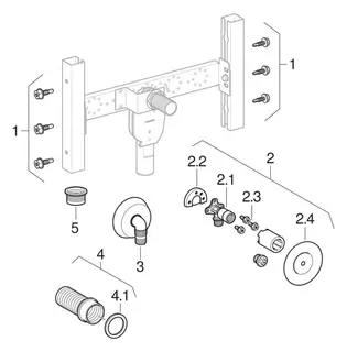 Geberit Duofox Traversenelement WM Wandarmatur AP, mit UP-Siphon – Bild 4