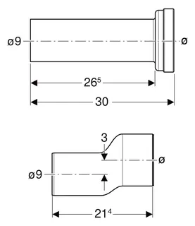 Geberit Anschlussset f. Stand-WC TurboFlush, Abgang horizontal – Bild 3