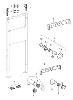 Geberit Duofix Element f. Ausgussbecken 130 cm, Wandarmatur AP – Bild 4