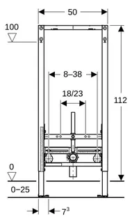 Geberit Duofix Element f. Bidet, 112 cm universell – Bild 2