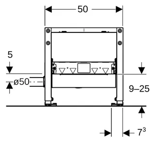 Geberit Duofix Element f. Dusche, 50cm mit Wandablauf, H: 90-250mm – Bild 3