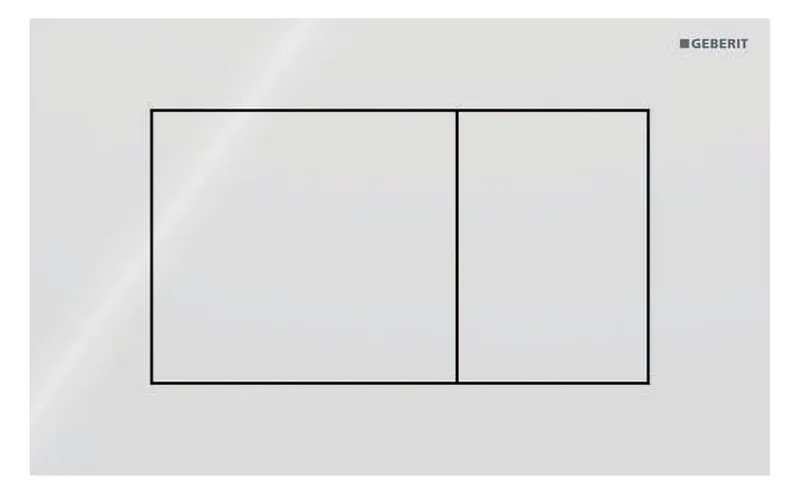 Geberit Sigma 40 BetPl., für 2-Mengen-Spülung Square, Glas, weiß