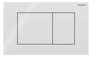 Geberit Sigma 40 BetPl., für 2-Mengen-Spülung Square, Glas, weiß