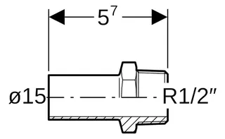 Geberit Mapress Therm Übergang mit AG und Einschubende d15-R1/2 – Bild 2