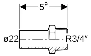 Geberit Mapress Therm Übergang mit AG und Einschubende d22-R3/4 – Bild 2