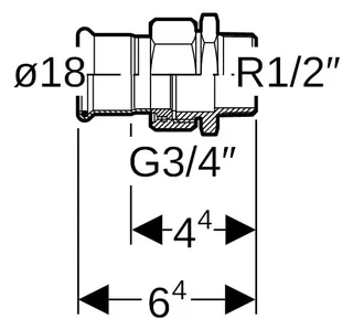 Geberit Mapress Therm Übergangsverschr. mit AG d18-R1/2 – Bild 2