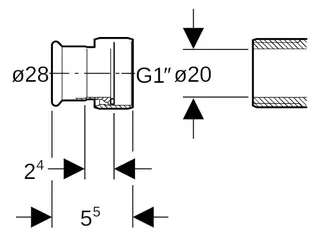 Geberit Mapress Therm Übergang mit Überwurfmutter d28-G1 – Bild 2
