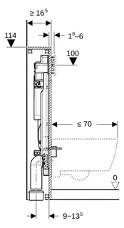 Geberit GIS Element f. WWC, 114 cm, mit Sigma UP-SPK 12cm u. Power & Connect Box – Bild 3