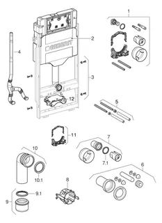 Geberit GIS Element f. WWC, 114 cm, mit Sigma UP-SPK 12cm u. Power & Connect Box – Bild 4