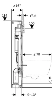 Geberit GIS Element f. WWC, 114 cm mit Sigma UP-SPK 12 cm – Bild 3