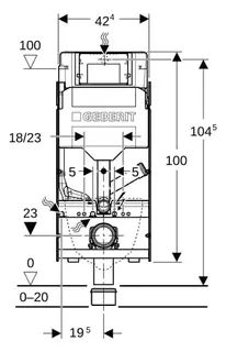 Geberit GIS Element f. WWC, 114 cm, mit Sigma UP-SPK 12 cm, f. Geruchsabsaugung/Abluft – Bild 2