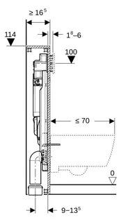 Geberit GIS Element f. WWC, 114 cm, mit Sigma UP-SPK 12 cm, f. Geruchsabsaugung/Abluft – Bild 3