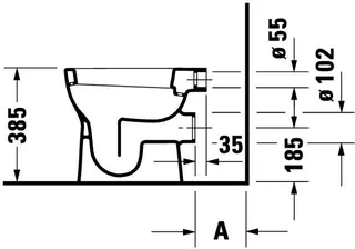 Duravit Stand-WC D-Code 480 mm Flachspüler,Abgang waagrecht,weiß,HYG – Bild 3