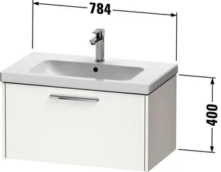 Duravit D-Code 2.0 WTU Wandh. Auszug 1, 784x400x460,Griff Dia.schw.,Taupe Matt