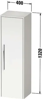 Duravit D-Code 2.0 HHS,TA L,Glasf.2,Hfb 1 400x1320x36,Griff Dia.schw.,Eiche Marm.